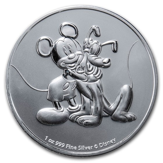 2020 Niue 1 oz Silver $2 Disney Mickey & Pluto BU 2020 Niue 1 oz Silver $2 Disney Mickey & Pluto BU